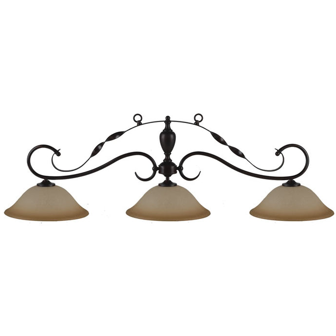 HJ Scott Wrought Iron Bronze Billiard Light - Bronze Glazed Shade LP-DS260