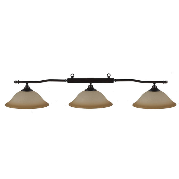 HJ Scott Wrought Iron Oil Rubbed Bronze Billiard Light - Glass Shade LP-DS45