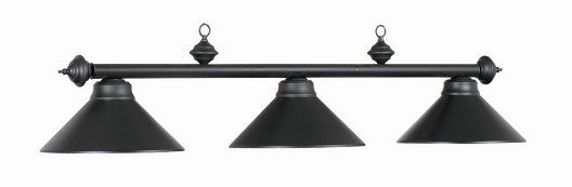 Metal Shade Billiard Light 3 Bulb Black