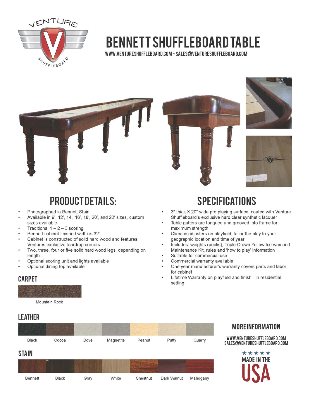 Bennett Shuffleboard Table