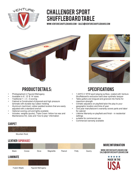 Challenger Sport Shuffleboard table