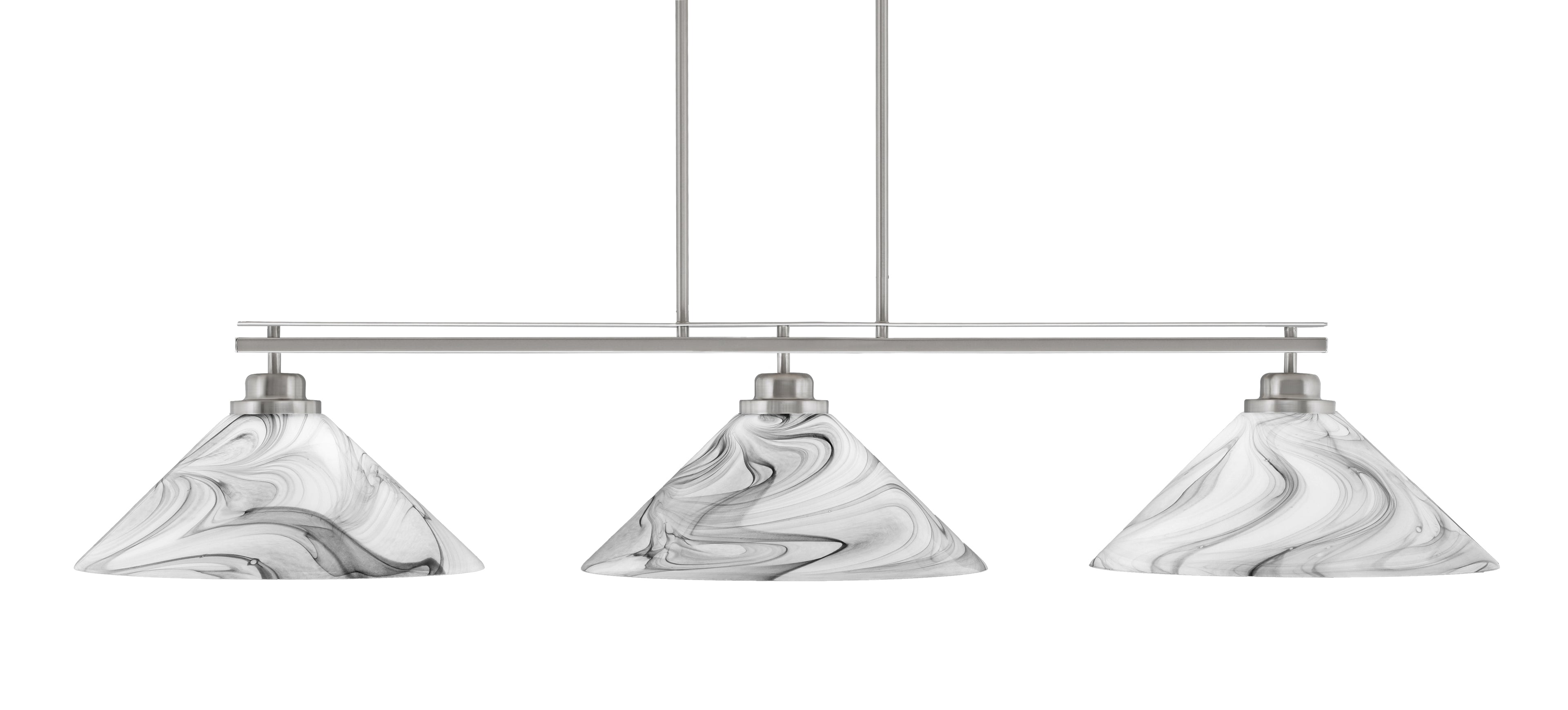 Toltec Lighting 2633-BN-2169 Odyssey 3 Light Bar, Round Fitter, Brushed Nickel Finish, 16" Onyx Swirl Glass