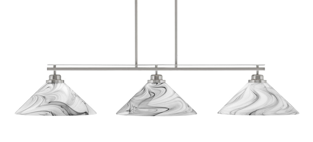 Toltec Lighting 2633-BN-2169 Odyssey 3 Light Bar, Round Fitter, Brushed Nickel Finish, 16