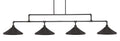 Toltec Lighting 334-DG-422 Vintage 4 Light Bar, Dark Granite Finish