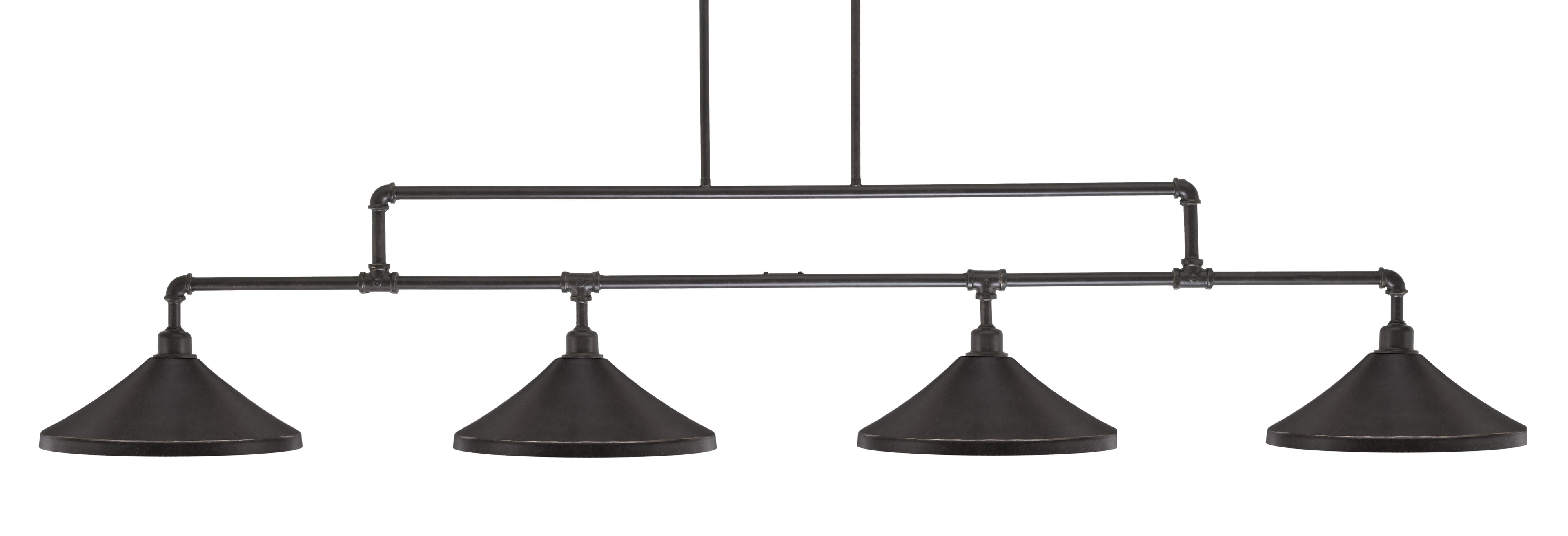 Toltec Lighting 334-DG-422 Vintage 4 Light Bar, Dark Granite Finish