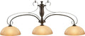 Hj Scott Decorator Traditional Billiard Table Light with Oil Rubbed Bronze Bar and 3 Glazed Scavo Glass Shades