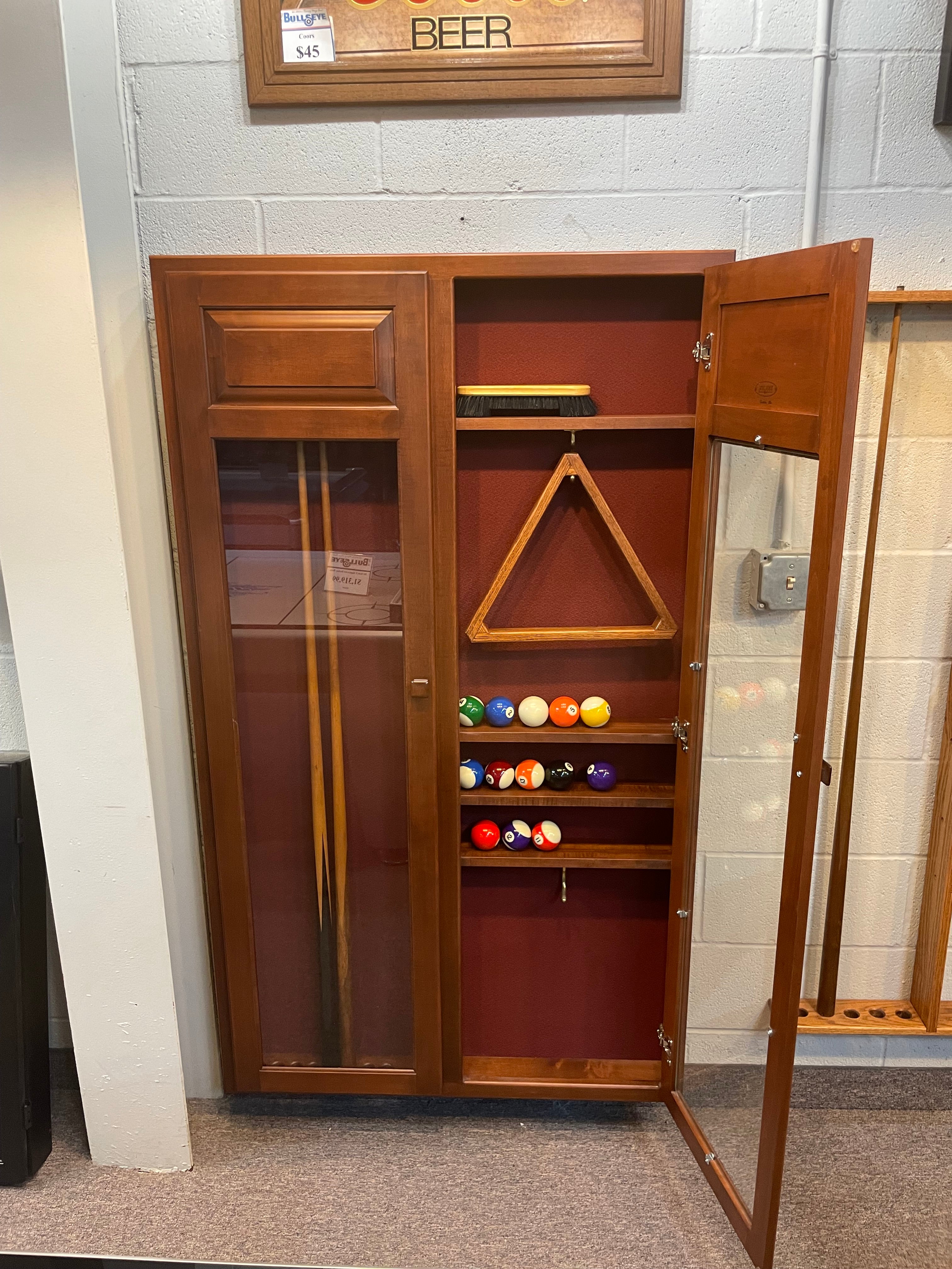 Used Maple Supply Combo Cabinet w/ raised panel doors.