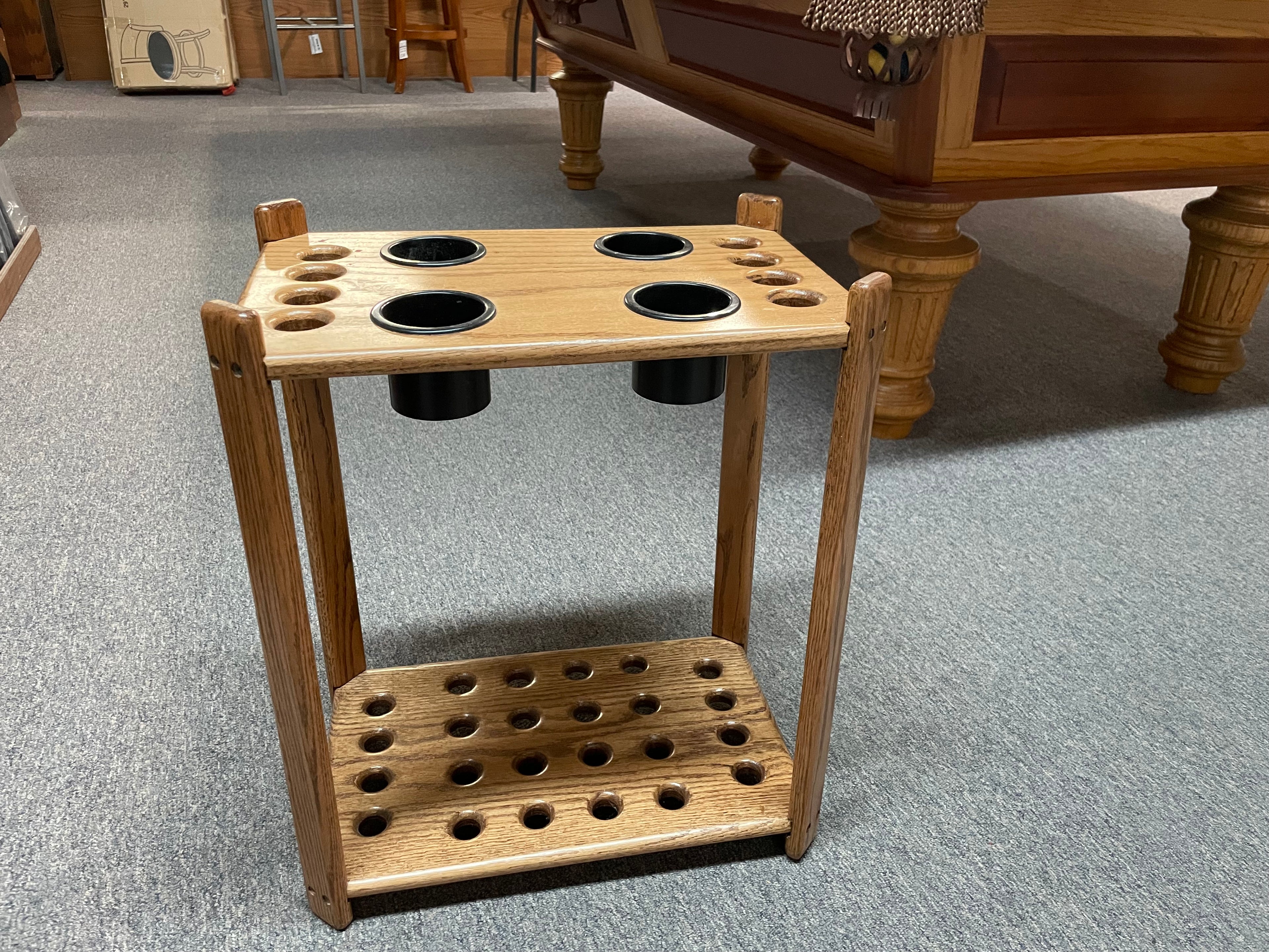 Used 8 cue and accessories floor rack