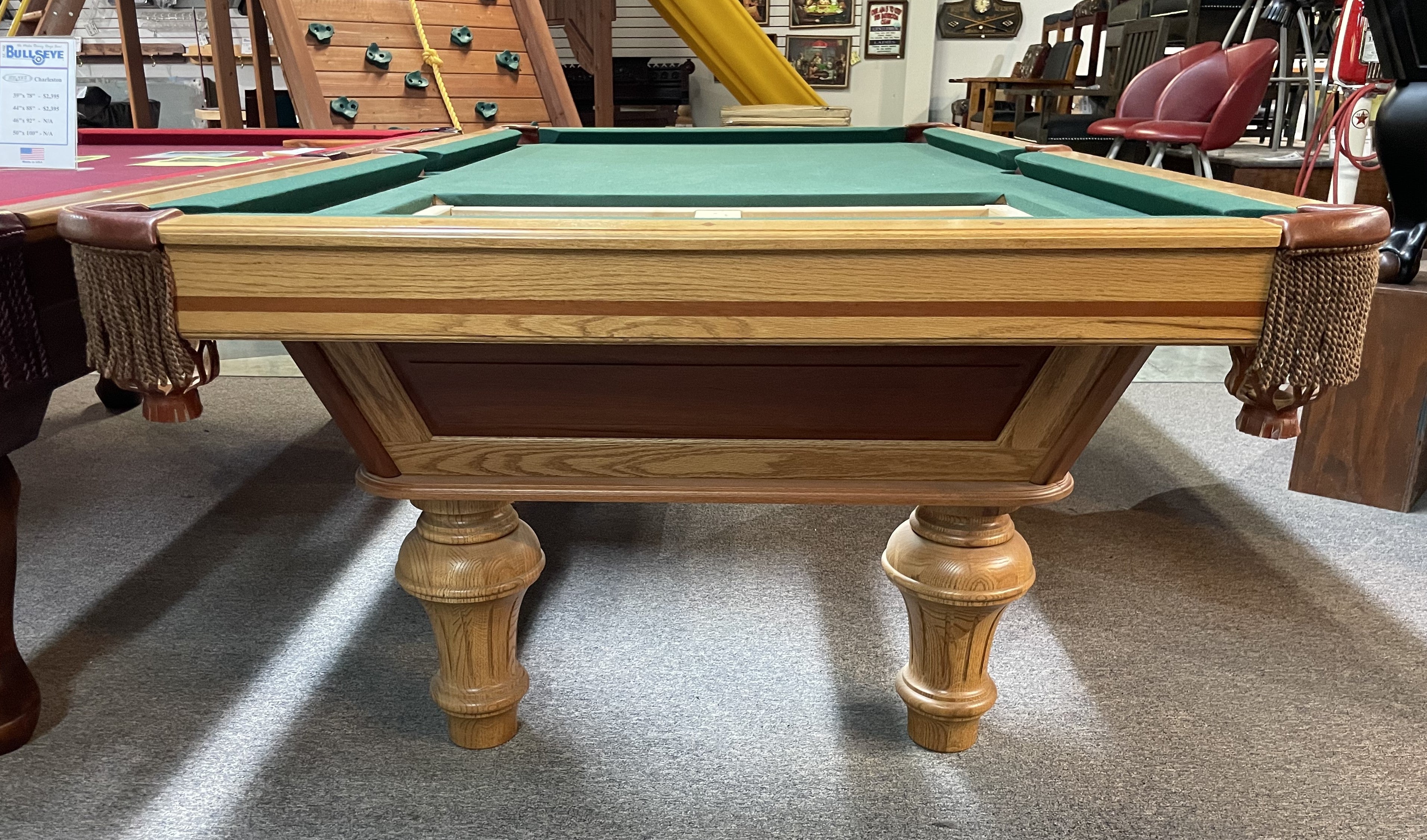 8ft O.S. Raised Panel Table (Showroom model) AS-IS (with sale of Raised Panel bar)