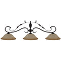 HJ Scott Wrought Iron Bronze Billiard Light - Bronze Glazed Shade LP-DS260
