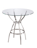Trica 42" Round Glass Top Table AS-IS