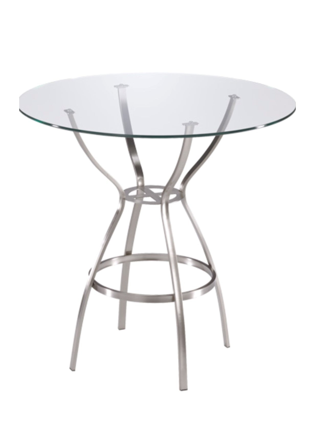 Trica 42" Round Glass Top Table AS-IS
