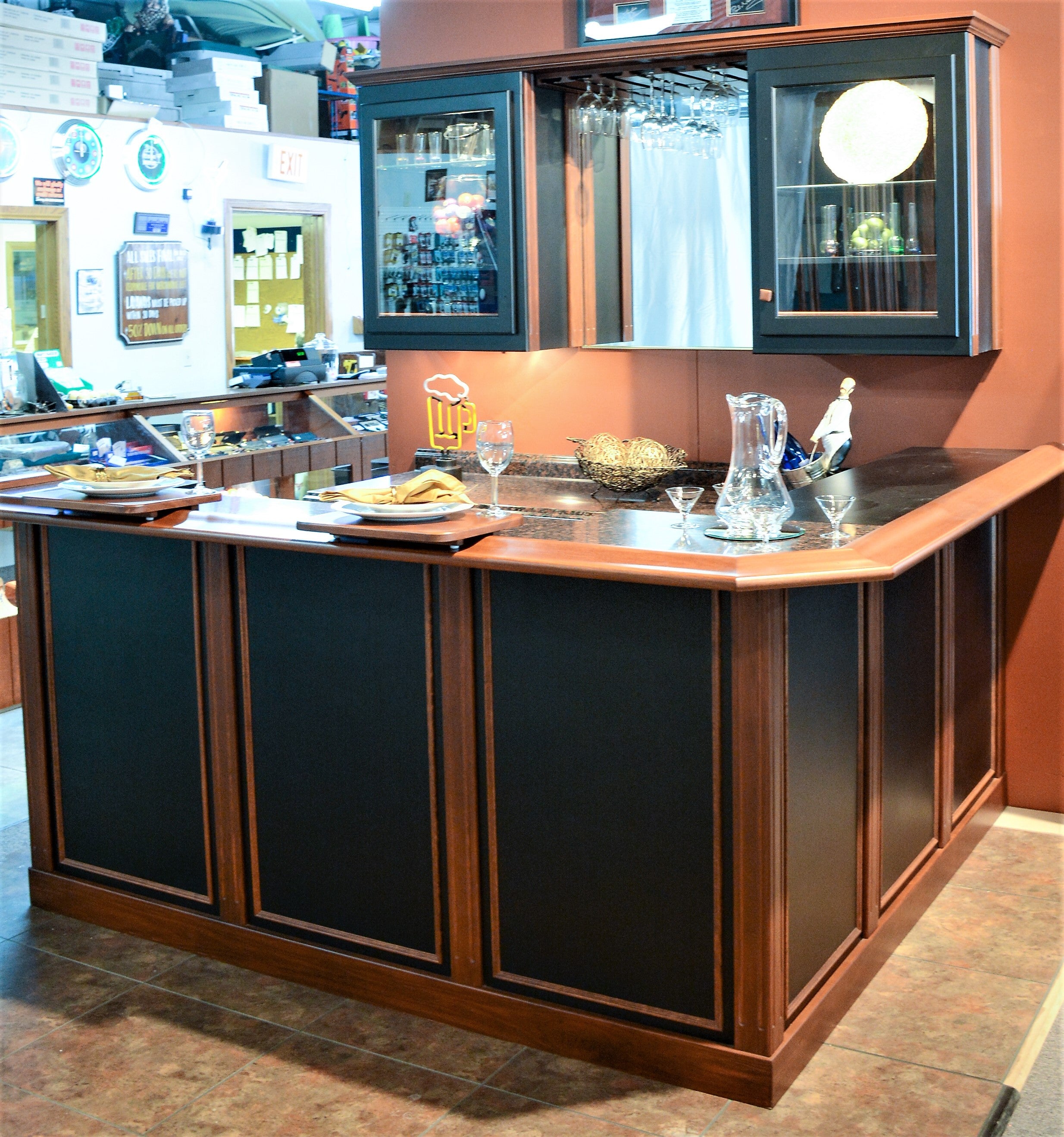 Two Tone Home Bar showroom model AS-IS