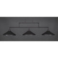 Toltec 3 Light in Dark Granite W/ Metal Shades