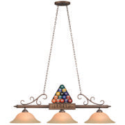 BIL-B56 glass 3 light fixture Billiard table lights