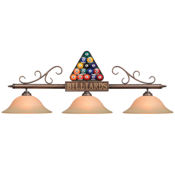 BIL-B56 glass 3 light fixture Billiard table lights