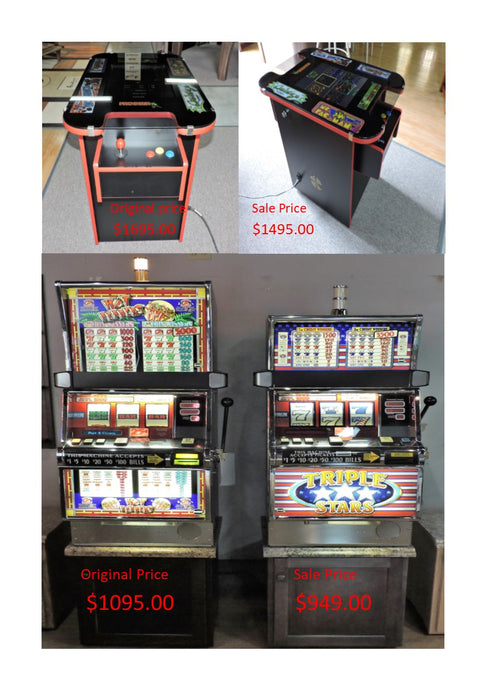 Cocktail arcade game and one arm bandits
