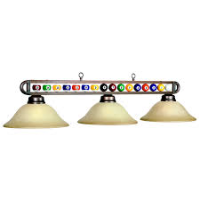 BB-55 MB/WH glass 3 light fixture Billiard table lights