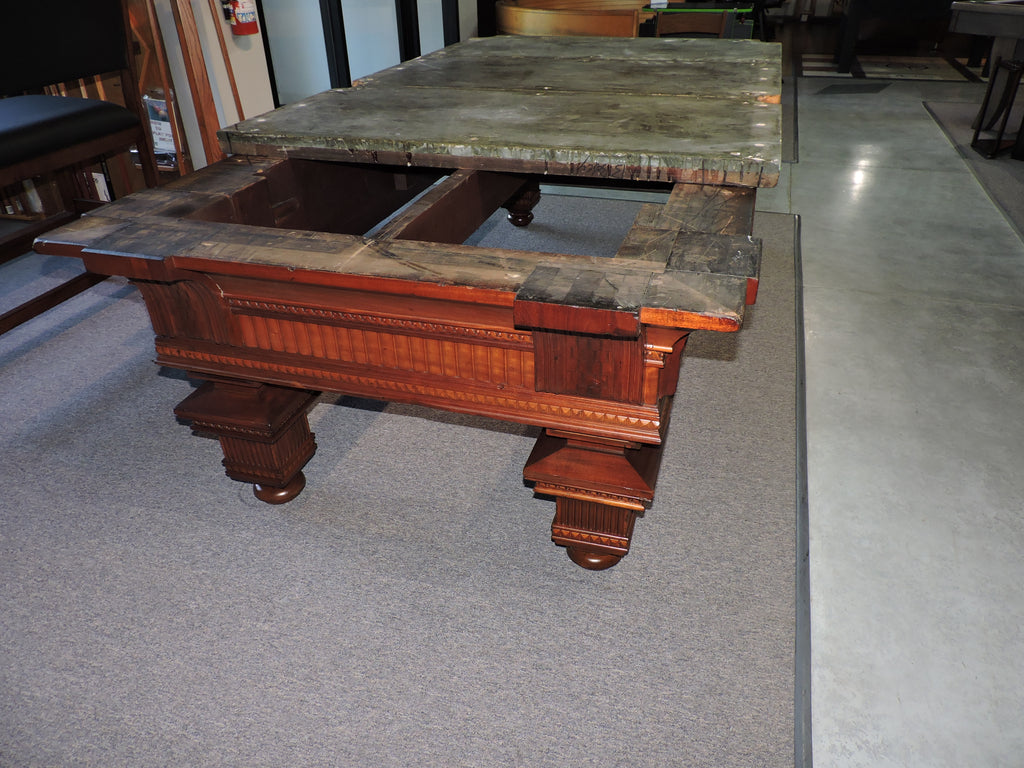 Restoration of a beautiful 1880's Jewel pool table. Read the story of this antique table