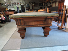 Restoration of a beautiful 1880's Jewel pool table. Read the story of this antique table