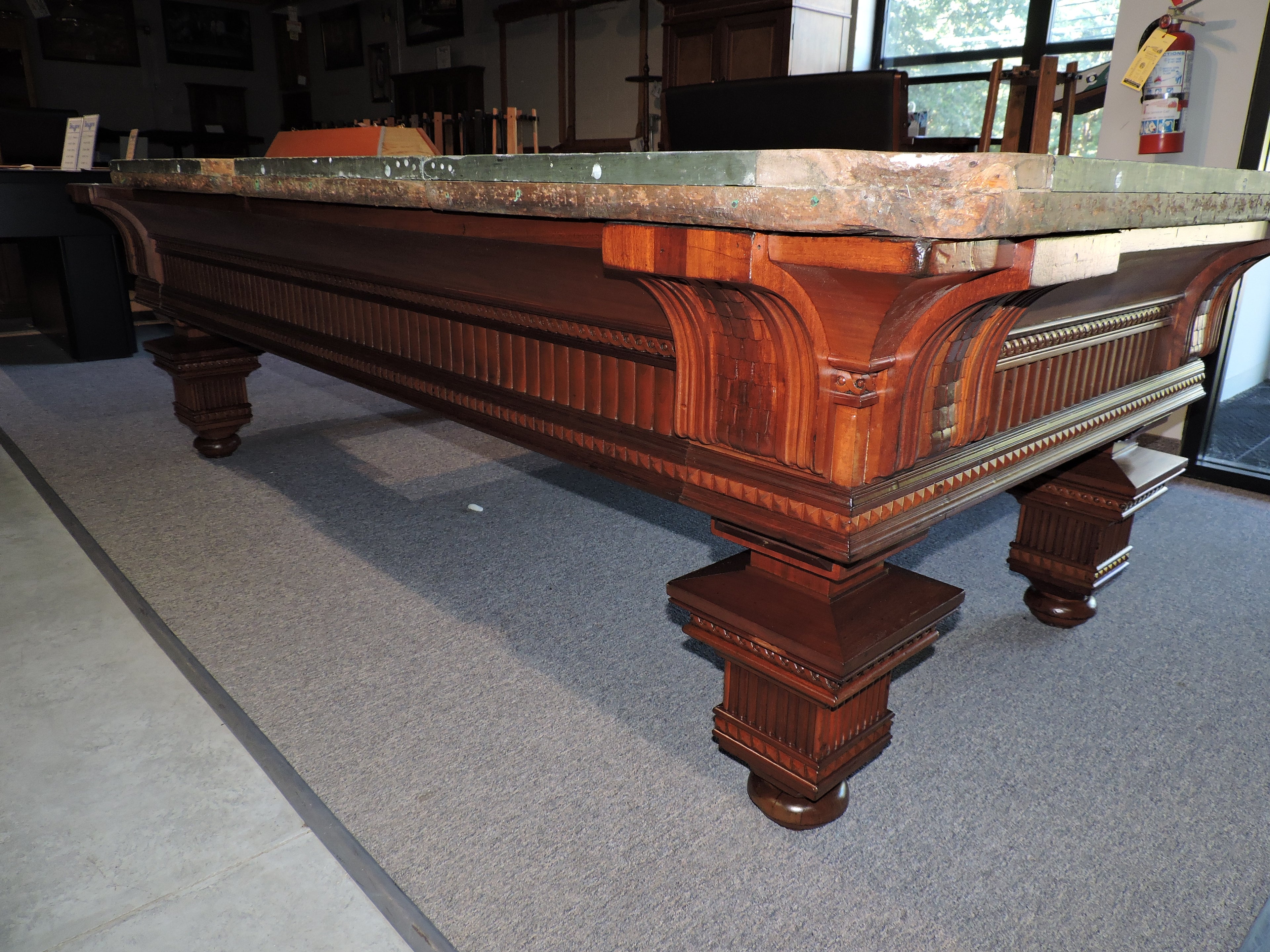 Restoration of a beautiful 1880's Jewel pool table. Read the story of this antique table