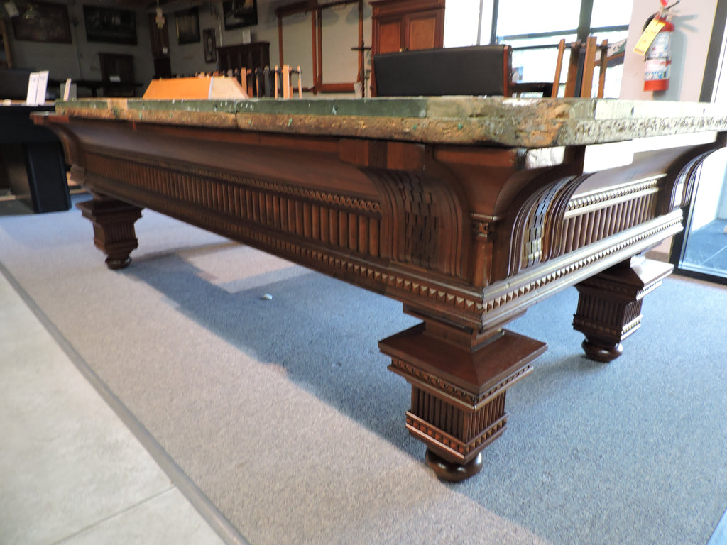 Restoration of a beautiful 1880's Jewel pool table. Read the story of this antique table
