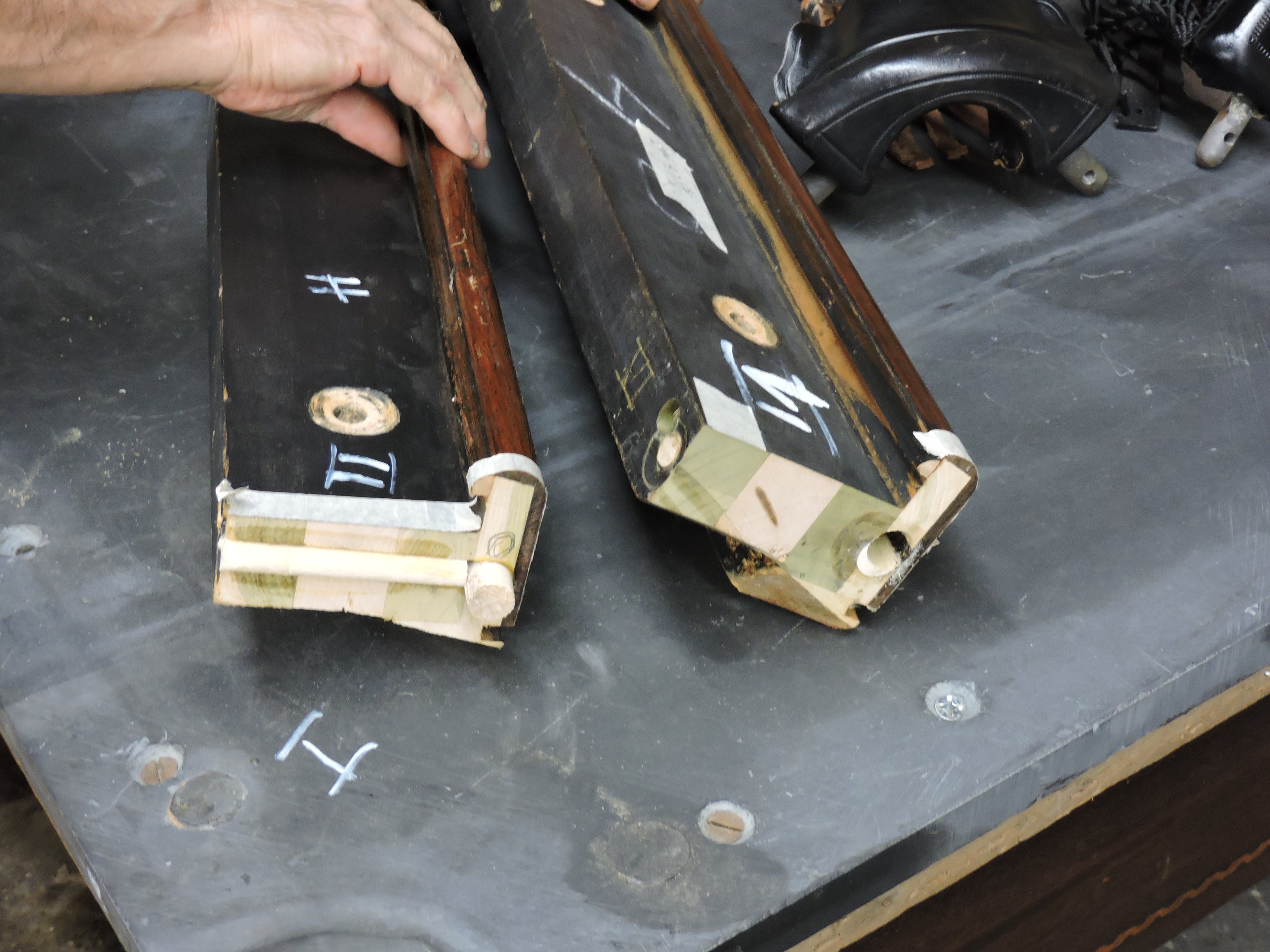 Converting a 1928 royal mahogany snooker rail to a pool table rail