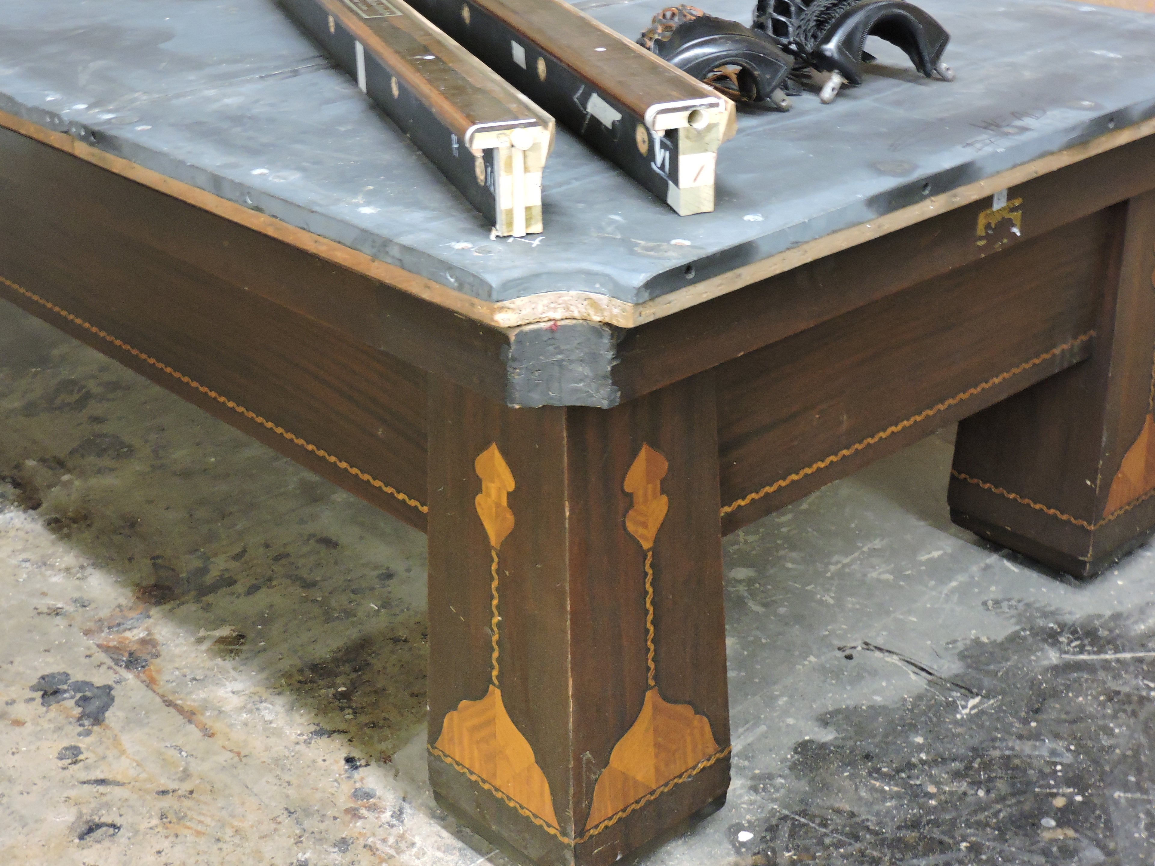 Converting a 1928 royal mahogany snooker rail to a pool table rail