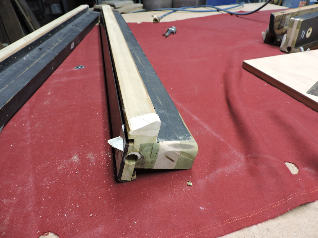 Converting a 1928 royal mahogany snooker rail to a pool table rail