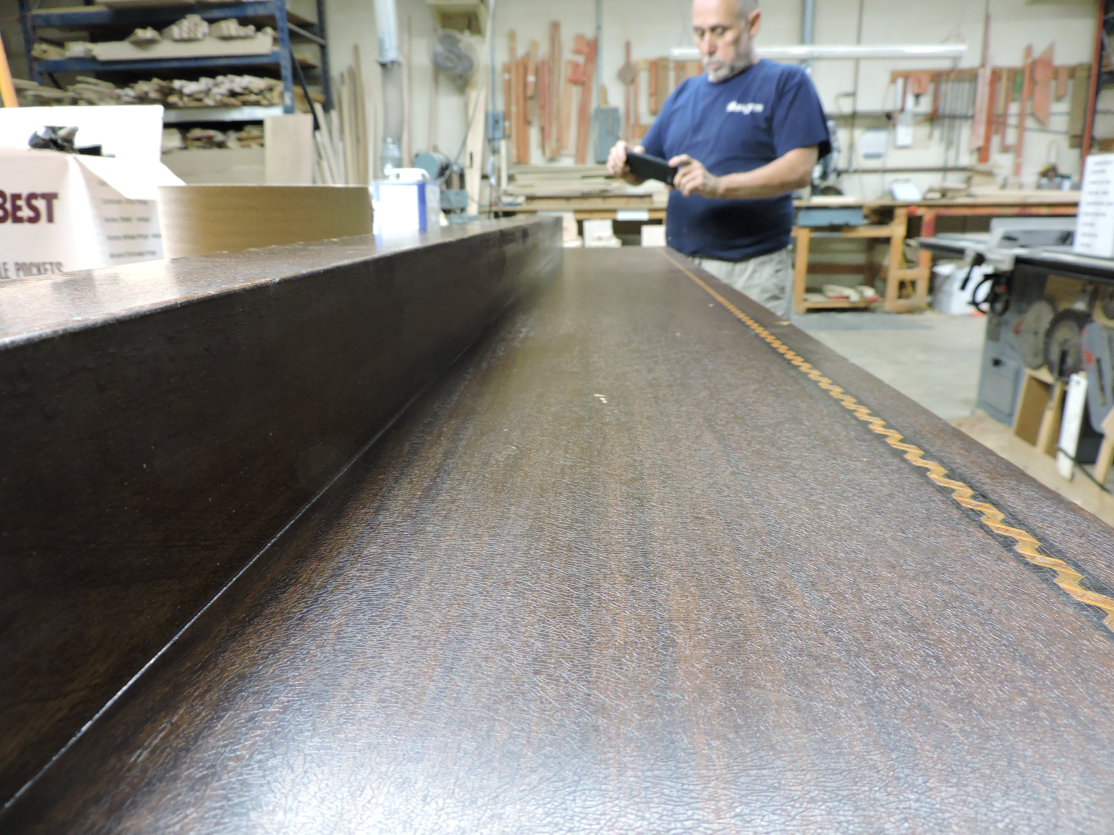 Converting a 1928 royal mahogany snooker rail to a pool table rail