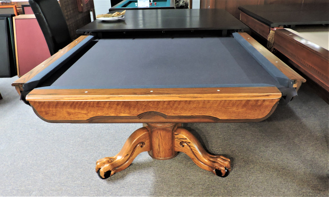 8' World of leisure claw foot pool table and oak table top