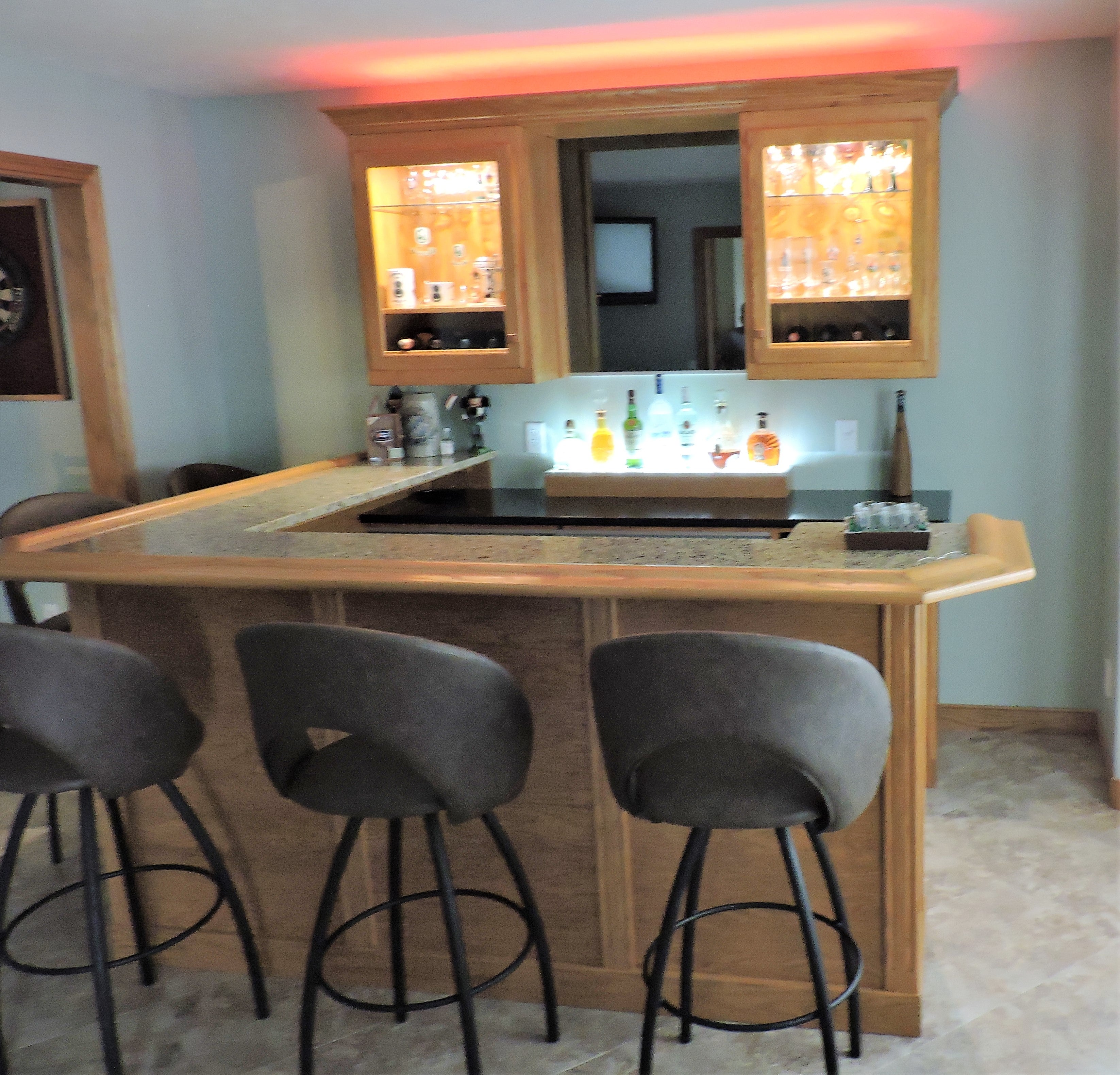 Oak and Granite Bar