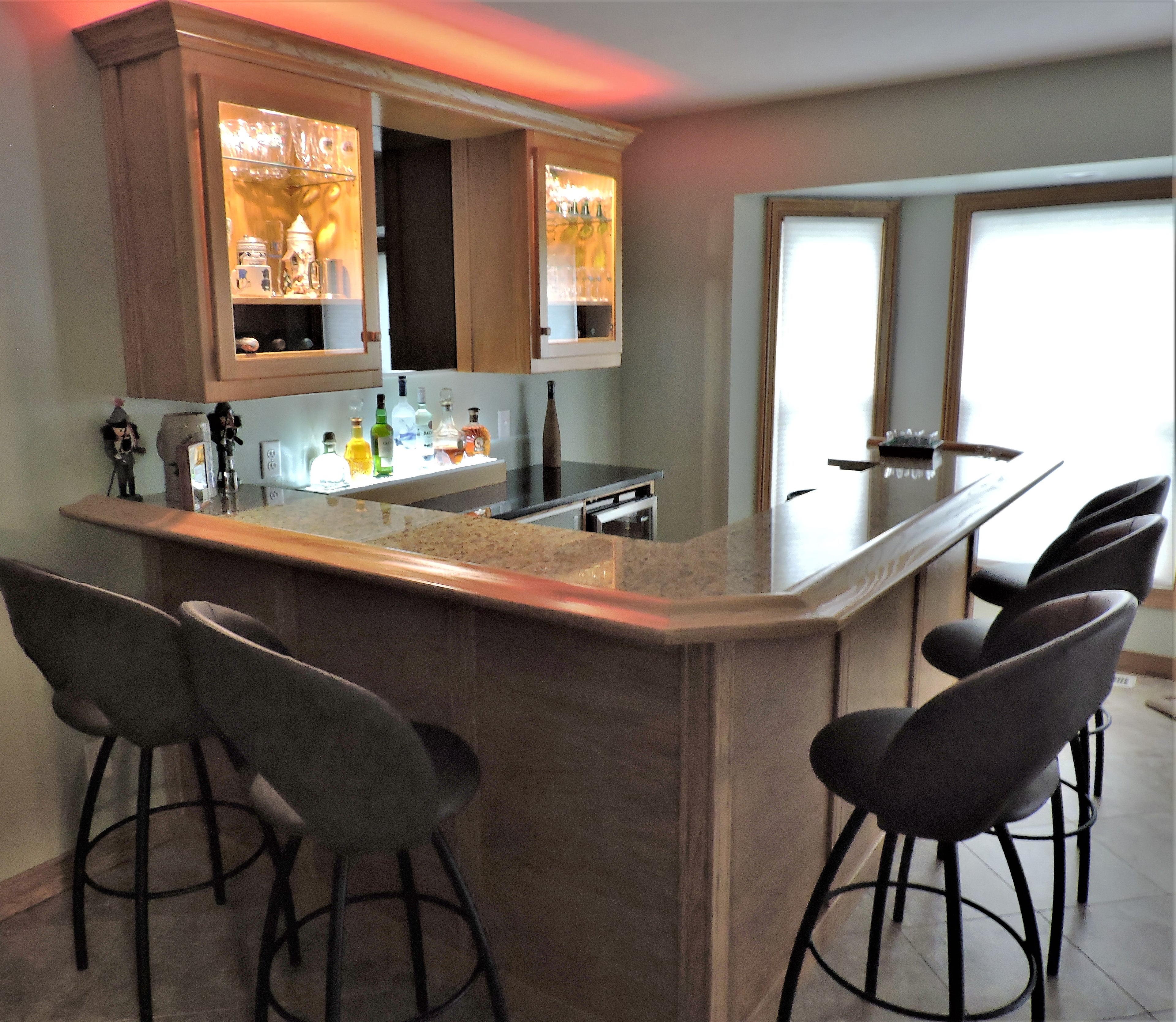 Oak and Granite Bar