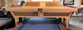 T.C.NAZ Raised panel walnut and red oak pool table and light combo showroom special