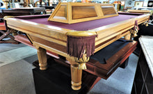 T.C.NAZ Raised panel walnut and red oak pool table and light combo showroom special