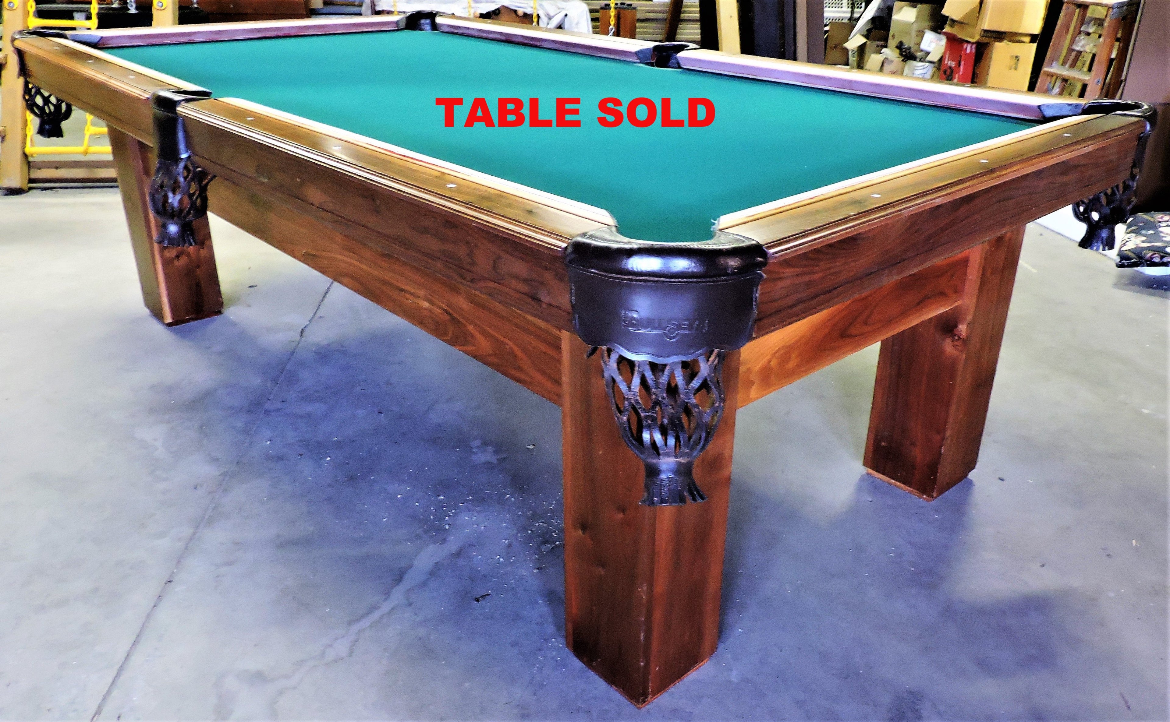 Our TCNAZ solid walnut  "Cooper" billiard table.