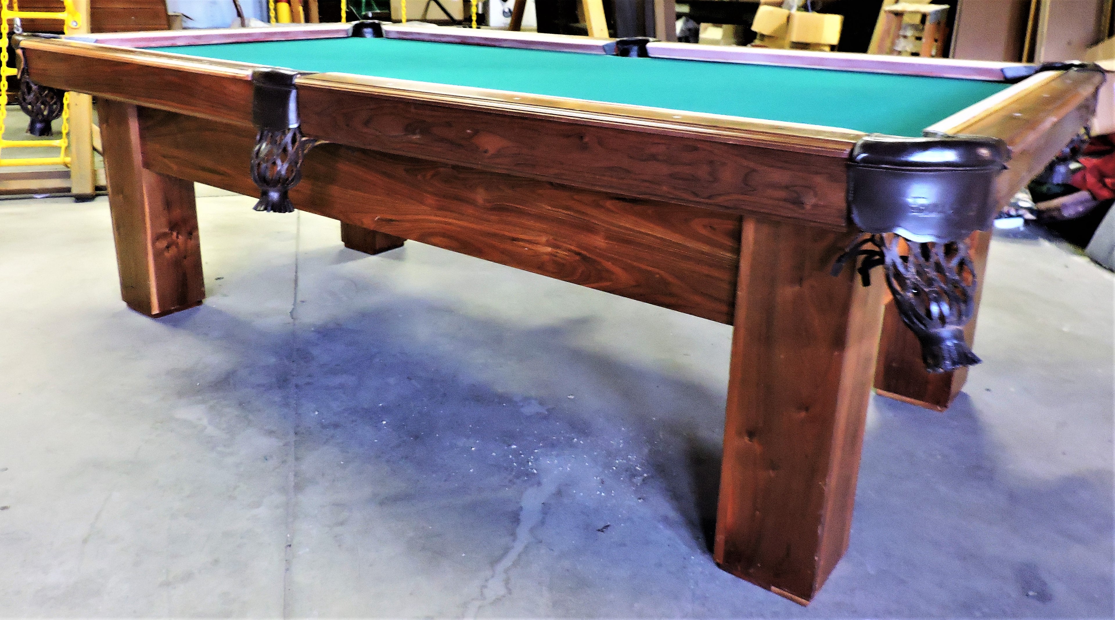 Our TCNAZ solid walnut  "Cooper" billiard table.