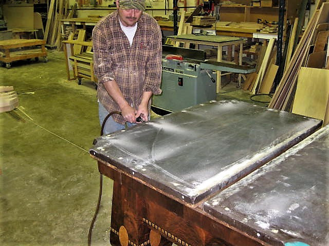 Antique table refurbishing