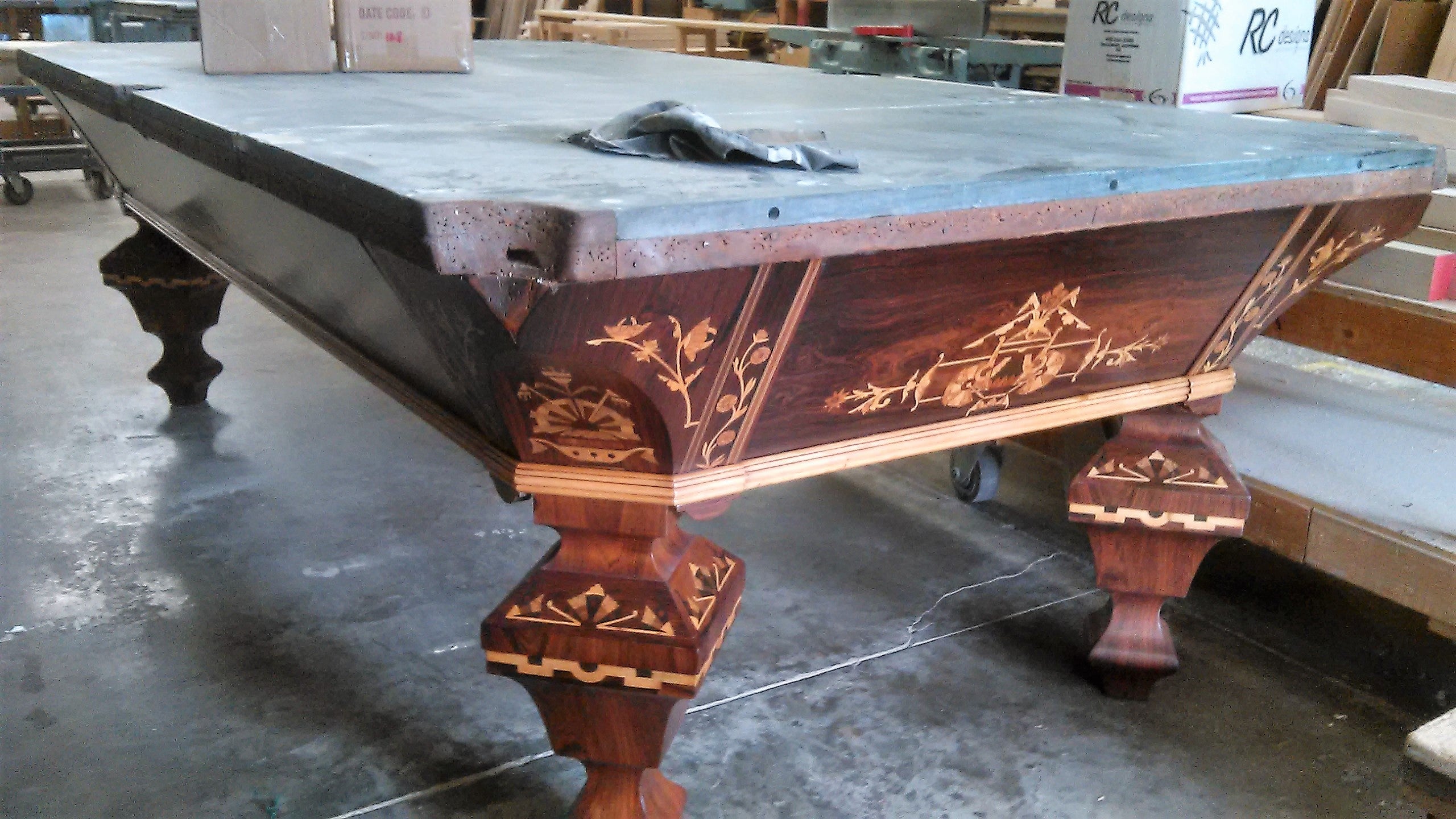 1880's Brilliant Novelty Antique Pool Table in Rosewood
