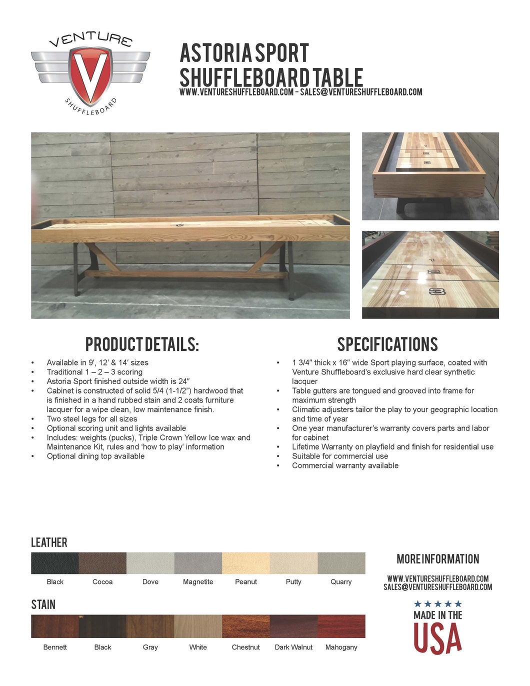 Astoria Sport Shuffleboard Table