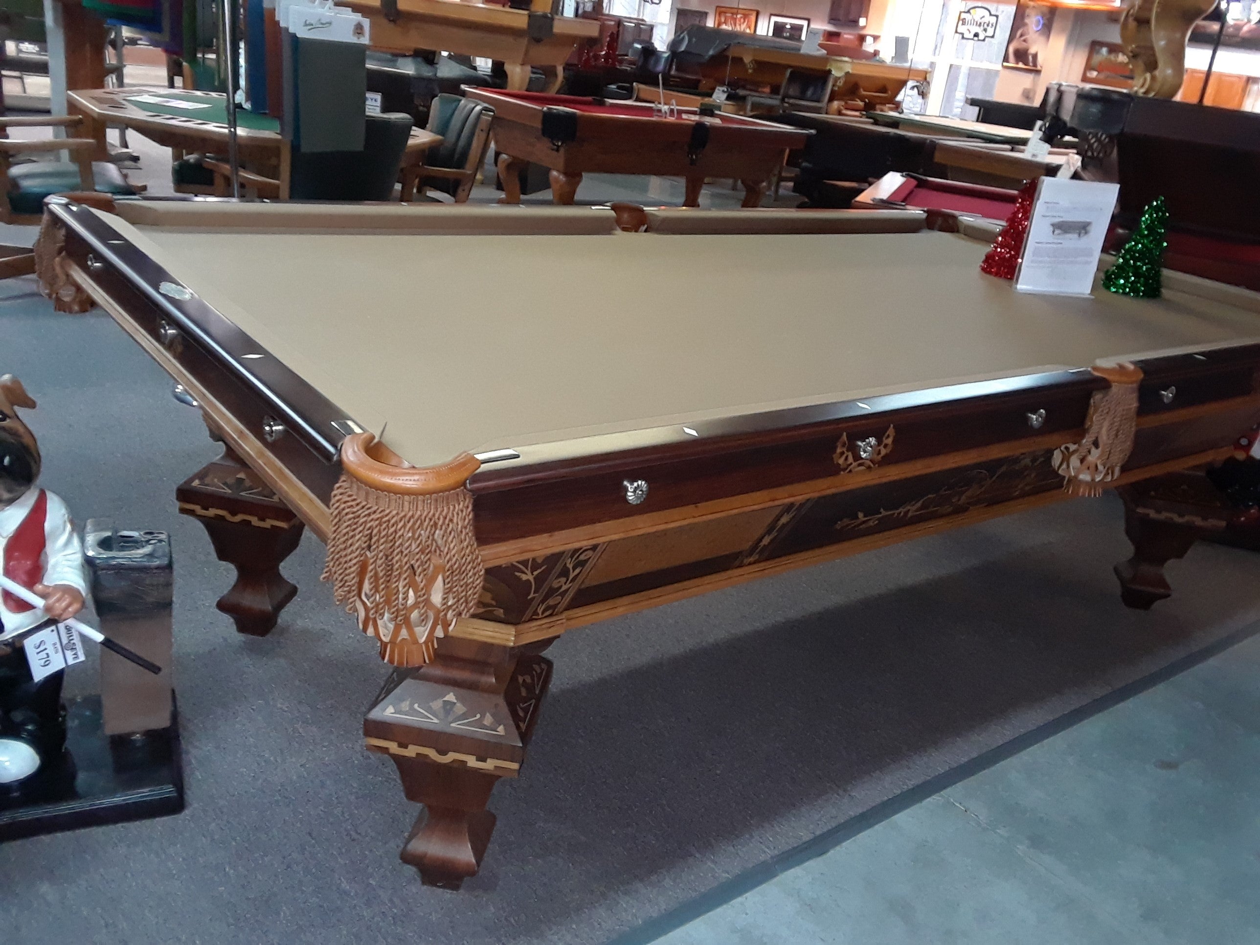 1880's Brilliant Novelty Antique Pool Table in Rosewood